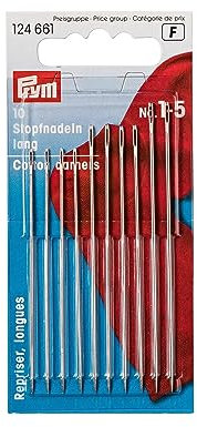 Prym Stopfnadeln, lang, HT 1-5, silberfarben, Sortiert mit goldfarbenem Öhr, Edelstahl, Silber, 10 Stück, KTE