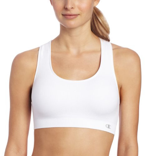 Champion Damen, Infinity Racerback, Moderate Support, Seamless Bra for Women Sport-BH, Undurchsichtige, Weiss/opulenter Garten, Medium