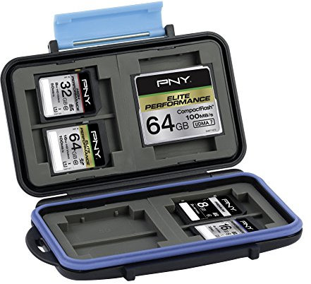 PNY Memory Card Case for SD card and CompactFlash water and shock resistant