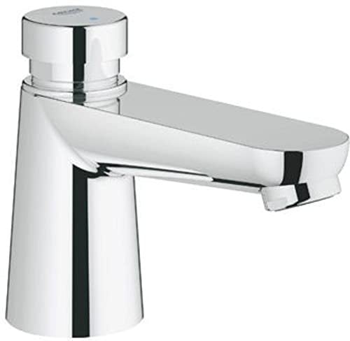 Grohe Euroeco Cosmopolitan T Self -Closing Tap Blue/Red Chrom