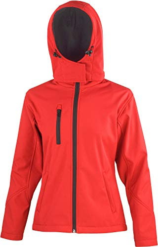 Result R230F Core Tx Performance Hooded Softshell Jacket - Red/Black, X-Large/Size 16