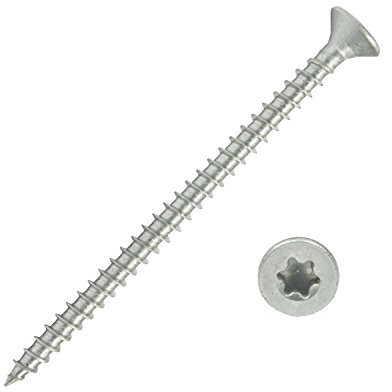100 Stück Edelstahl-Schrauben 4x60 mm Vollgewinde Torx - Spanplattenschrauben mit Senkkopf - Holzschrauben/Holzbauschrauben - Werkstoff A2 VA V2A - Edelstahlschrauben/Universalschrauben TX20