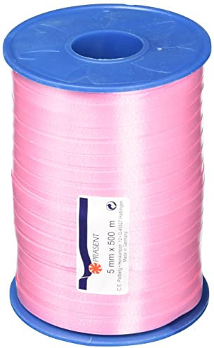 Präsent C.E. PATTBERG Geschenkband Pfingstrose-rosa, 500 Meter Ringelband 5 mm zum Basteln, Dekorieren & Verpacken von Geschenken zu jedem Anlass