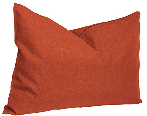 Kissenbezug 40x60 cm Terracotta mit Reißverschluss Struktur Leinenoptik Kissen für Sofa Wurfkissen