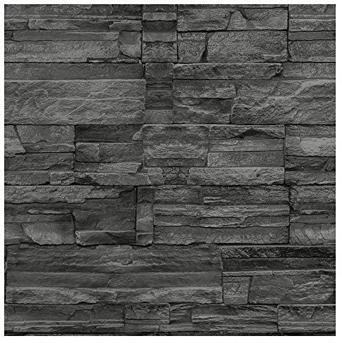 murando Vlies Tapete Deko Panel Fototapete Wandtapete Wanddeko 10 m Tapetenrolle Mustertapete Wandtapete modern design Dekoration - Steine Steinwand Steinoptik Felsen Felsblock 10m f-A-0091-j-a