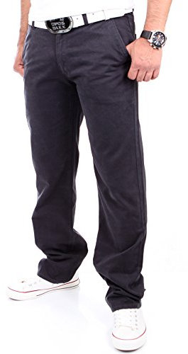 Reslad Herren Chino Hose Chinohose Herren Hosen Herrenhose Stretch Stoffhose Männer Dunkelgrau Grau (W31 / L32, RS-2000 Anthrazit)