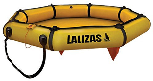 wellenshop Lalizas Rettungsinsel ohne Dach Selbstaufblasend 4 Personen mit Tragetasche Orange Gelb 8,3 kg Rettungsfloß Boot Sicherheitszubehör