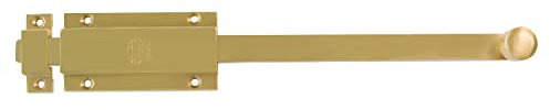 Amig - Tassello di sovrapposizione per porte Mod.3700 | Serratura di sicurezza dorata per posizionamento orizzontale o verticale | in ottone con finitura opaca | Misure: 300 x 48 mm | Viti incluse