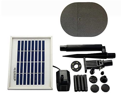 ASC Solar Water Pump Kit for Fountain Pool and Pond (1.6W Battery/Timer LED)