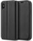 BEZ® Coque pour iPhone XS, Etui pour iPhone X en Cuir Premium Flip Case Portefeuille, Housse à Rabat avec Porte-Cartes de Crédit, Fermeture Magnétique - Noir