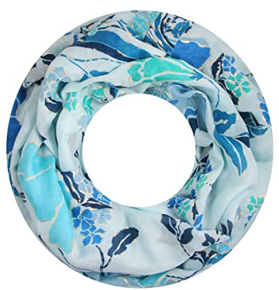 Majea Damen Loop Schal Schlauchschal Halstuch (880022) (blau 14)