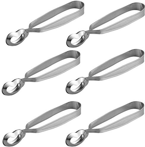 HAN SHENG 6-Pack Stainless Steel Escargot Tongs, Seafood Shell Picker