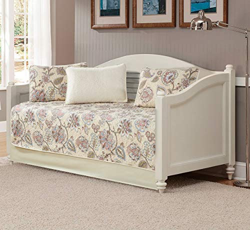 Better Home Style 5-teiliges Tagesbett-Set, Beige / Taupe / Pink / Grün / Blau mit Blumenmuster