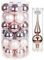 Inge Glas Weihnachtskugeln | 30 Kugeln & Spitze | Christbaumkugeln Baumspitze (Glowing Rose Spitze Rosegold)