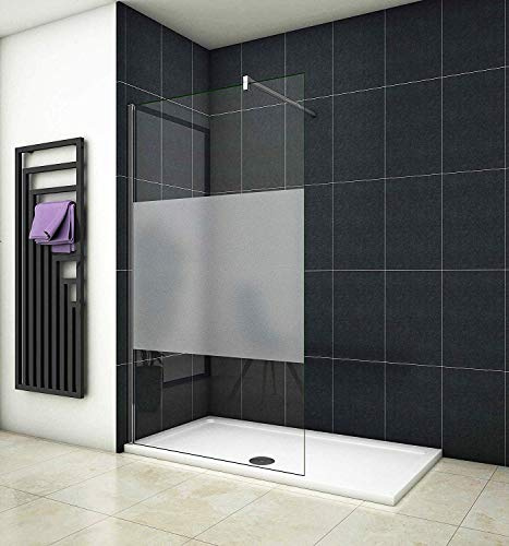 Aica Sanitär 90 x 200cm Duschwand Duschtrennwand 8mm Sicherheitsglas Walk in Dusche