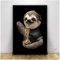 yhyxll Faultier Essen Nudel Tier Poster Leinwand Malerei Wandkunst Drucken Modulare Bilder für Kinderzimmer Home Decor-50x70cm No Frame