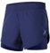 Lixada 2-in-1-Laufhose für Damen Schnell trocknend Atmungsaktiv Aktiv-Training Jogging-Radsport-Shorts mit längerem Innenschuh (Women Dunkelblau, M)