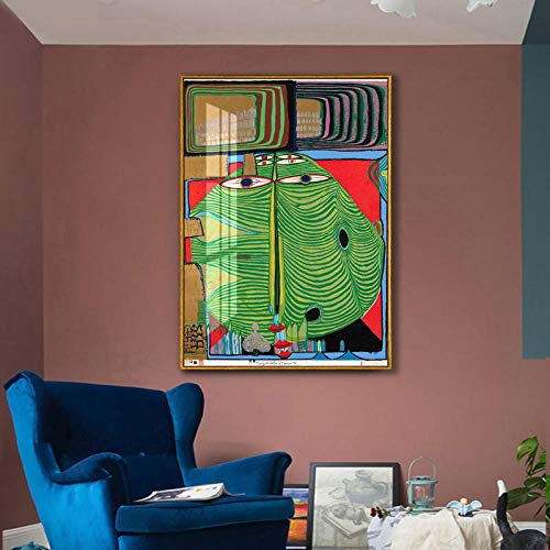 HERWS Leinwand-Kunstdruck Moderne Mode Vintage Vogue Abstrakte Dekoration Leinwand Drucken Poster Kunst Wandbilder Für Wohnzimmer Home Decor
