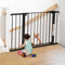 COMOMY 75-110cm Treppenschutzgitter Ohne Bohren, Türschutzgitter Auto Close, Türgitter für Baby, Kinder, Hund und Katze, Absperrgitter 90° Stop/inkl. 3 Verlängerung (76cm Hoch, Schwarz)