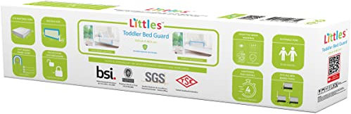 Littles Barrera Seguridad De Cama, Barandilla Cama Plegable para Niño, Bebe, Nido y Adulto. 110 x 48.5 cm, Gris