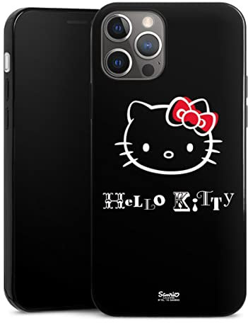 Slim Case extra dünn kompatibel mit Apple iPhone 12 Pro Silikon Handyhülle schwarz Hülle Kawaii Fanartikel Hello Kitty