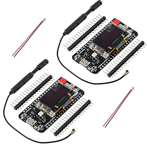 DIYmalls HTCC-AB02S 868 LoRa GPS Module ASR6502 Development Board SX1262 0.96 OLED Display + 868MHz LoRa Antenna + 1.25mm 2Pin Cable for Arduino LoRaWAN Gateway (Pack of 2)
