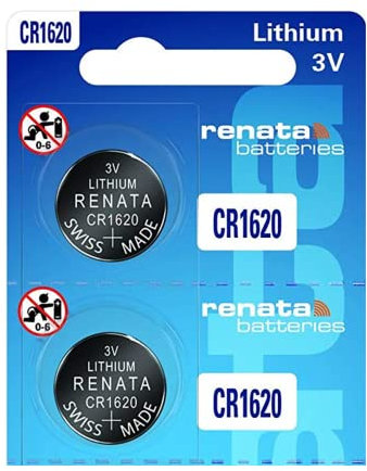 Renata CR1620 Lot de 2 piles bouton au lithium 3 V