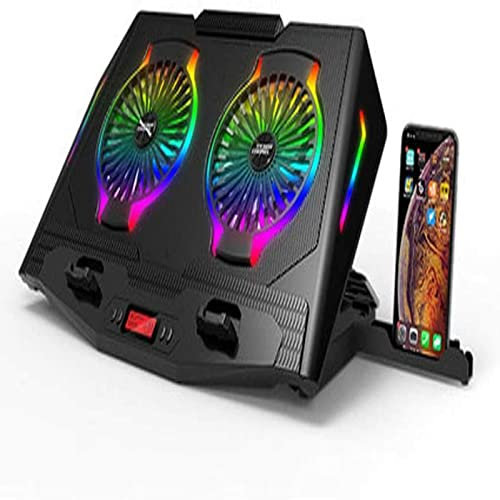 Notebook Cooler Pad Ultra silencioso Gaming Laptop Cooling Pad con Ventiladores Ajustables de Doble Velocidad y Pantalla LCD Cooler Stand