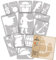 NAKLEO Schablonen Malen für Kinderzimmer, 14 Stück Set 9x12 bis 23x34cm Piraten Meer, Wiederverwendbare Kunststoff Malvorlage Raumdekoration, Basteln DIY Wand Möbel Papier Stoff