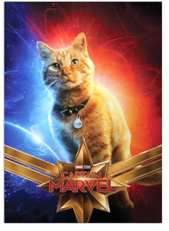 Displate Marvel Metallposter Marvel Poster Marvel Deko Marvel Merch Marvel Plakatte Marvel Bilder Magnet-Montage - Marvel - Marvel Movie Posters - Goose the Cat Poster 32x45cm