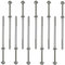 AERZETIX - C67142 - Juego de 10 tacos de plástico Ø10x200mm con brida + 10 tornillos Ø7x210mm autorroscantes con brida de cabeza hexagonal huella estrella TX40 - hormigón ladrillo fijación