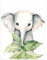 CCWACPP Baby Aquarell Tiere Wandbilder Elefanten Bild Wald Safari Tier Poster Kinderzimmer Tier Leinwanddrucke für Kinderzimmer Dekoration kein Rahmen 30x45 cm