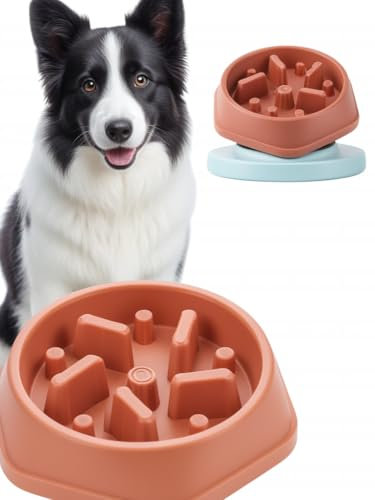 YIAGUN Dog Bowl Dog Slow Feeder Bowls Interactive Puzzle Healthy Eating Bowl Eating Interactive Non Slip Feeder Pet Bowl for Small Medium Size Dogs(Pink)