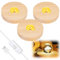 Vegena 3 Pièces Socle Lumineux Led Bois, Base Led Lumineuse Support LED avec Interrupteur Usb pour Affichage De Bureau Boule De Cristal Acrylique (10cm, Blanc Chaud)
