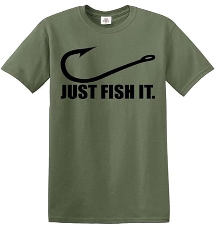 Fiske-t-tröjor för mörkkläder finns tillgängliga, Just Fish It, M