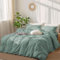 DXHOME Bettwäsche Baumwolle 155x220 Uni Grün Salbeigrün Bettwäsche 3 Teilig Einfach Schlicht Weich Baumwolle Bettwäsche für Einzelbett mit Reißverschluss und 2 Kissenbezüge 80x80 cm