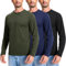 3 Pack Men's Cotton Long Sleeve T-Shirts Plain Crew Neck Tee Lightweight Basic Layer Shirts Tops Slim Fit,3p2,XL