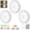 3 Packs Dimmable Lampe Detecteur Mouvement [avec Télécommande], 12 couleurs 3 modes, Veilleuse LED Automatique Rechargeable par USB, batterie rechargeable 1000mAh, pour l'armoire, l'escalier