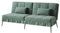 COMHOMA Sofa Schlafsofa mit Schlaffunktion, überzug Futon Klappsofa, Bettcouch, ecksofa, Couch Gästebett, 3-Sitzer Sofa, mit verstellbare Rückenlehne aus Cordstoff Grün