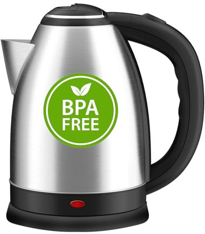 Electric Kettle & Stainless Steel Water Kettle, 1.8L Cordless Kettle, Boil-dry Protection, Fast Boil, BPA Free, Auto Shut-Off, Black