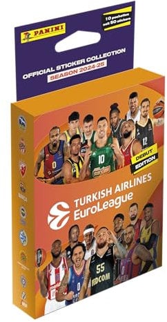 2024/25 Turkish Airlines EUROLEAGUE PANINI Official Sticker Collection Blister 10 Pochettes