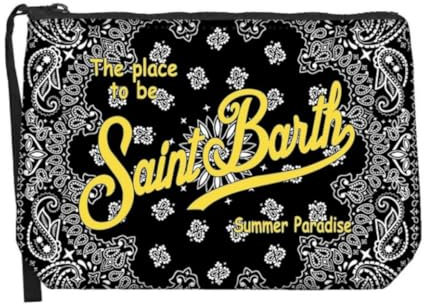 MC2 SAINT BARTH ALINE TASCHE AUS SCUBA MIT SCHWARZEM BANDANA-DRUCK, Schwarz , Einheitsgröße