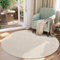 Enyhom Rund Teppich Wohnzimmer 200cm, Großer Flauschiger Kurzflor Teppich Waschbarer Moderner Teppiche 3D Effekt rutschfest Teppiche für Esszimmer Küchen Schlafzimmer, Beige