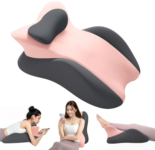 JOVELL Almohada Cuña de Espuma Viscoelástica para Posición Ventral - Cojín de Lectura para Cabecero, Almohada para Sentarse en la Cama, Cojín Cuña para Parejas, con Funda Extraíble