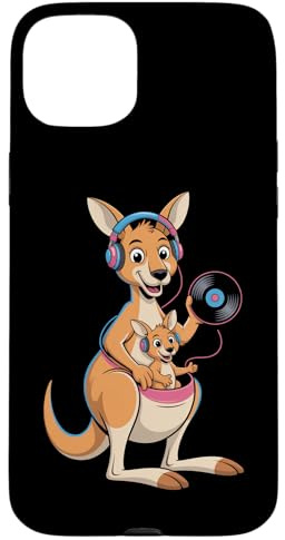 Kangaroo Dj Con Cuffie E Vinile Custodia per iPhone 15 Plus