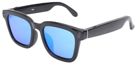 Fockety Occhiali Intelligenti, AI Riconoscimento delle Immagini Foto di Registrazione Video HD Occhiali di Traduzione Smart Camera, Riproduzione Musicale Occhiali da Sole di qualità del (BLUE)