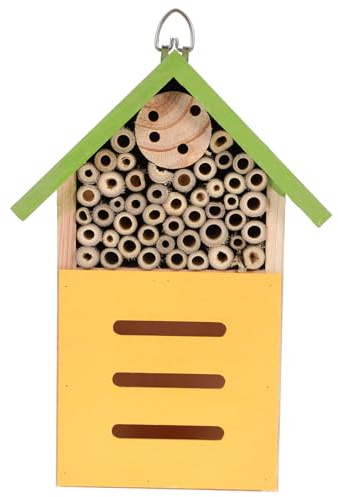 FUTUREORYY Holzhaus für Bienen Draußen Insektenhaus aus Holz Bienenstock für Garten Schmetterlingshaus für Insektenfreundliche Gestaltung
