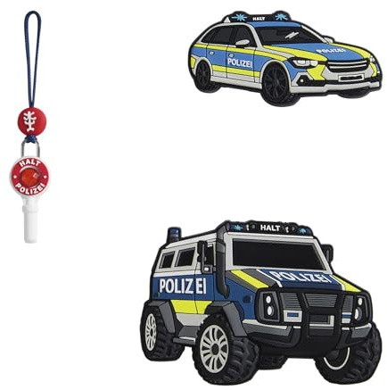 Step by Step Magic Mags „Police Truck Charly“, 3-teilig, 2 Magnet-Applikationen und 1 Anhänger, Polizei, passend zum Schulranzen oder Vorschulrucksack