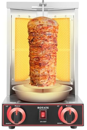Barbecue À Kebab À Gaz Machine à Kebab Tournebroche à 360 ° Vertical TempéRature RéGlable Piquet De Poulet Pour HôTels Maison Restaurants