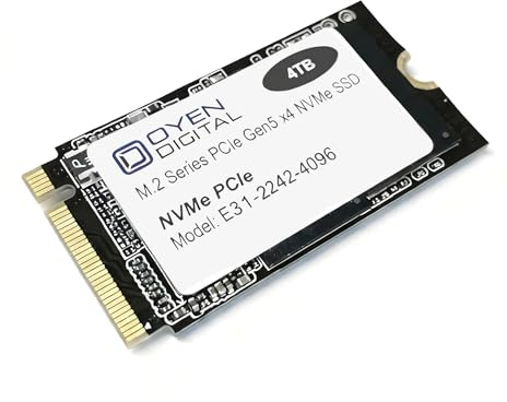 Oyen Digital 4TB M.2 2242 NVMe PCIe Gen5 3D TLC SSD